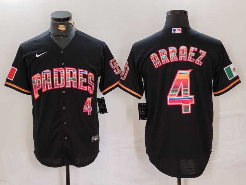 Men%27s San Diego Padres #4 Luis Arraez Black Mexico Cool Base Stitched Baseball Jersey Dzhi->san diego padres->MLB Jersey